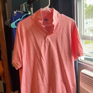 Old Navy Pink Patterned Polo Shirt